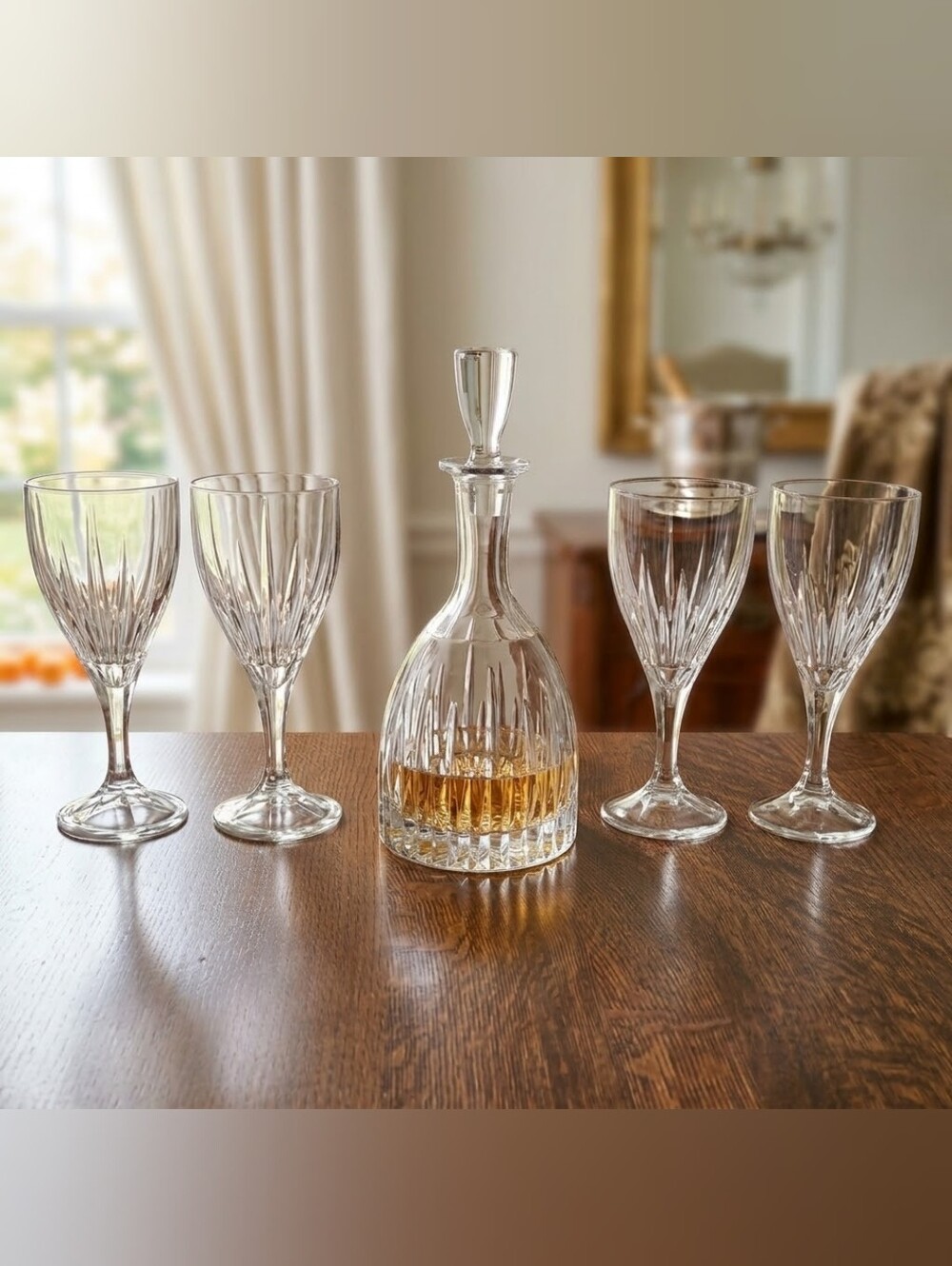 Vintage 5pc Shannon Crystal Decanter Set